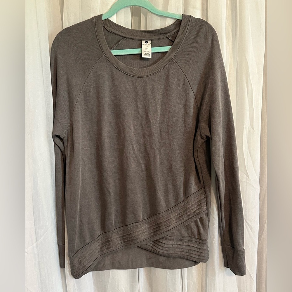 Active Life Women's Long Sleeve Pullover Sweatshirt - Charcoal